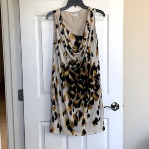 NWT London time sleeveless dress with draping  Cowl neck line.